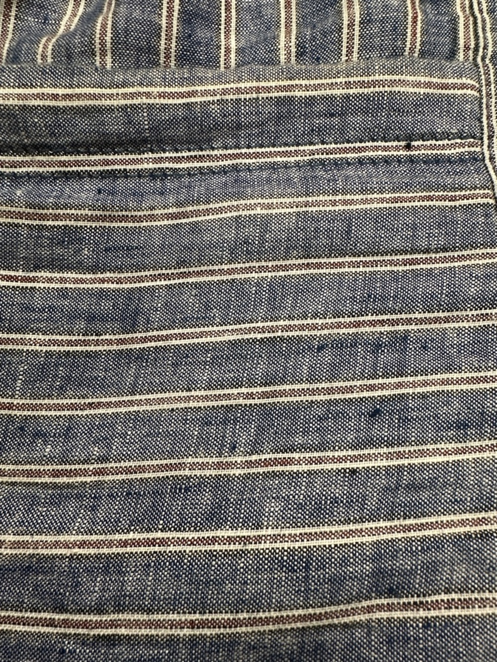 Athleta Cabo Blue White Brown Striped Linen Pull-on Summer Shorts Size 16 - Picture 5 of 8